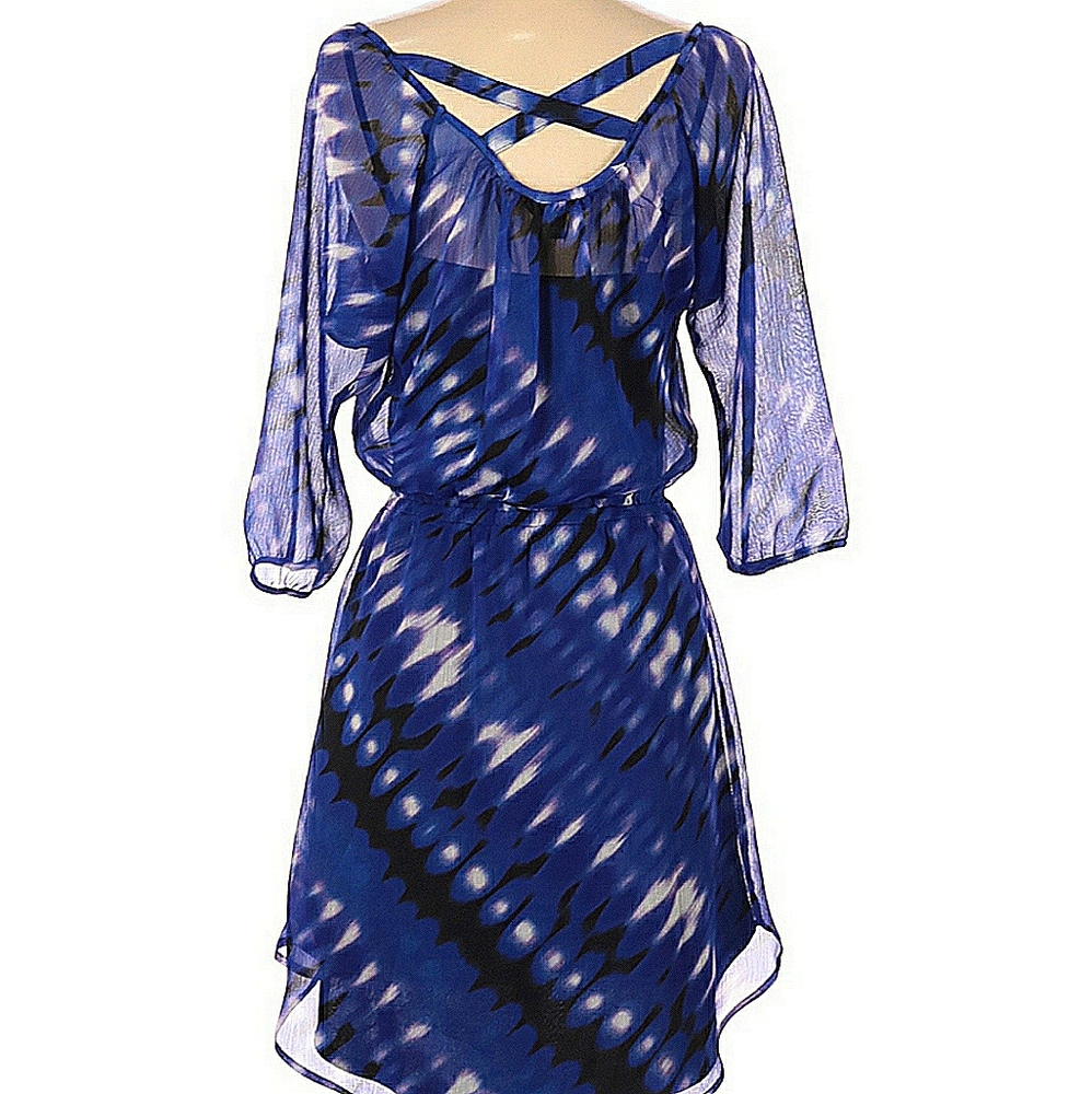 NWOT 'Express' Blue Tie-Dye Print Chiffon Dress